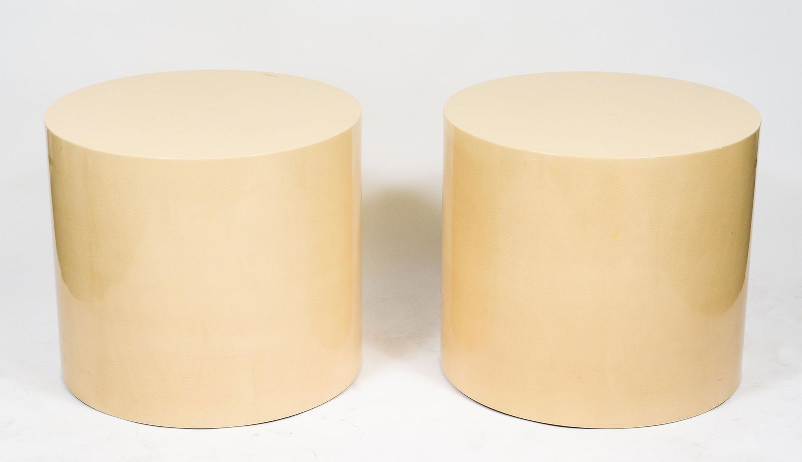Intrex Furniture Lacquered Drum Tables, Pair (1 of 5)