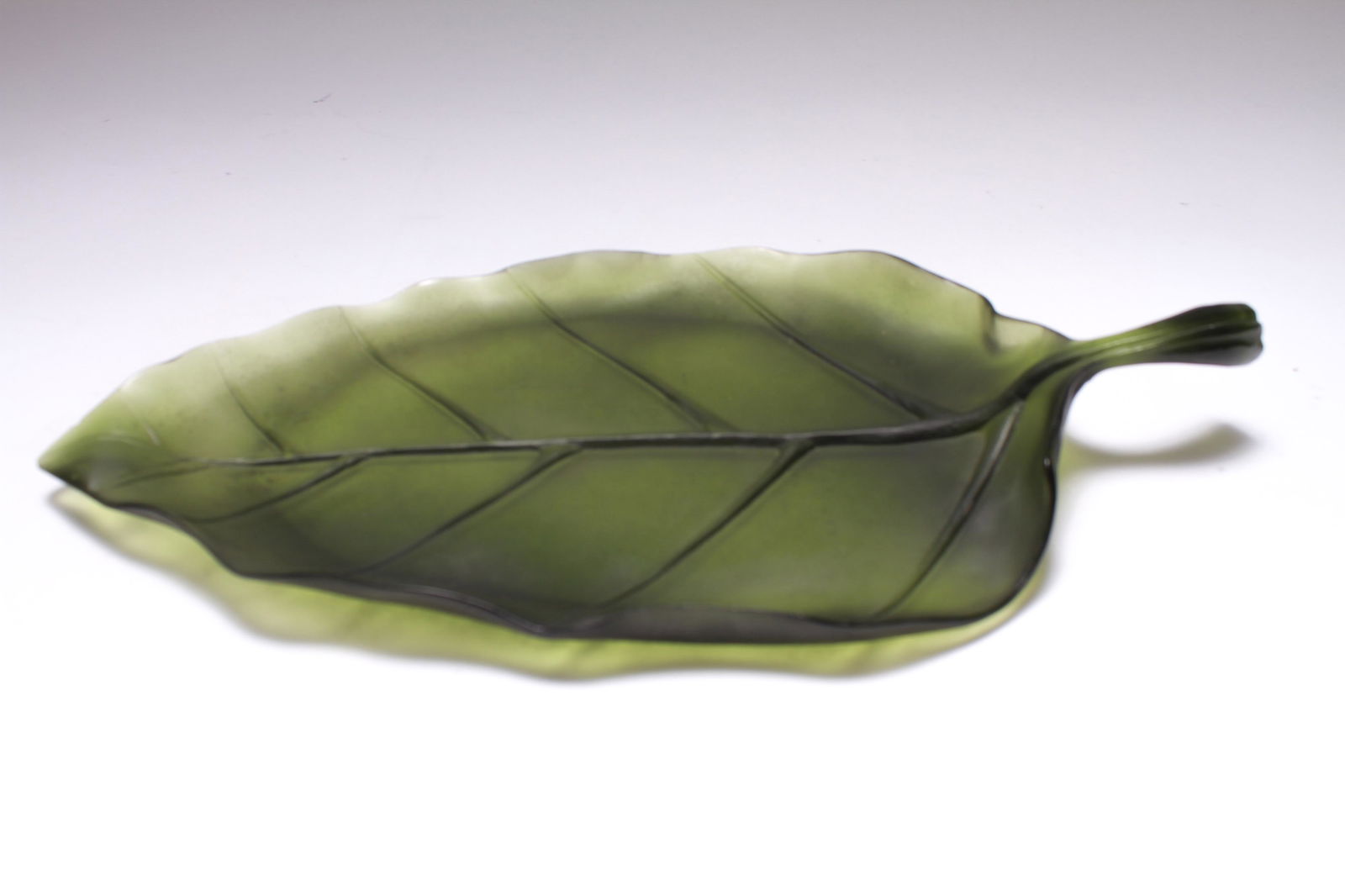 Daum France Art Glass Pate de Verre Leaf Platter (1 of 6)