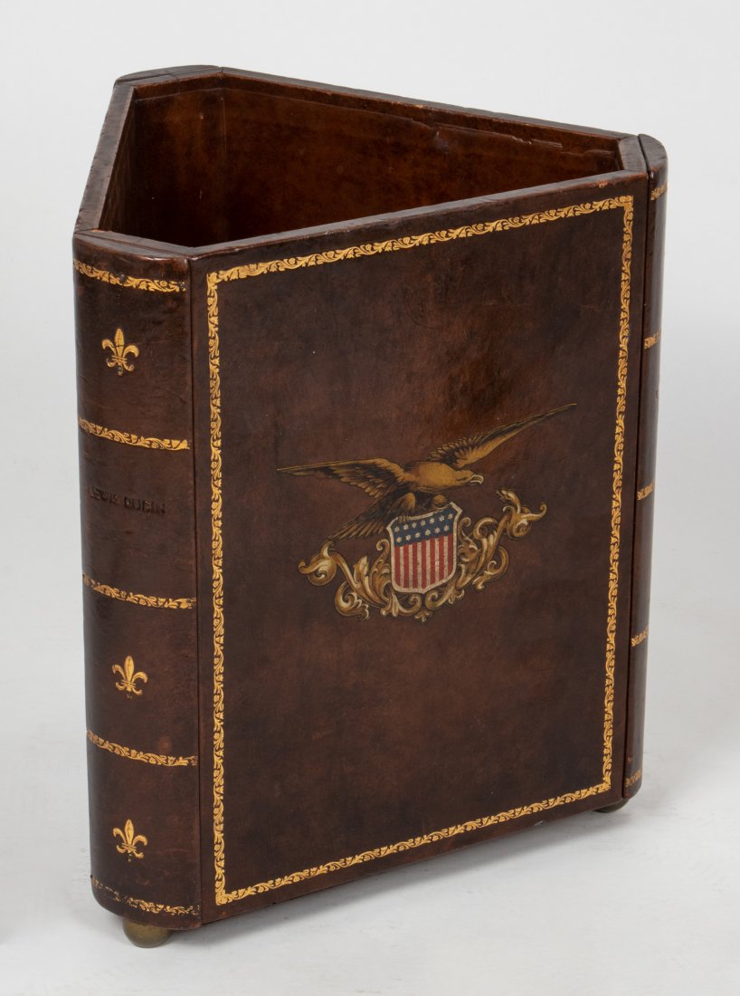 Maitland Smith Style Library Book Wastebasket (1 of 7)