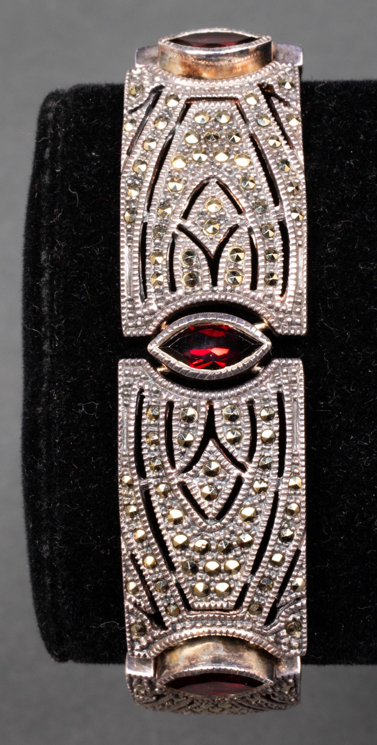 Silver Almandite Garnet & Hematite Bracelet (1 of 13)