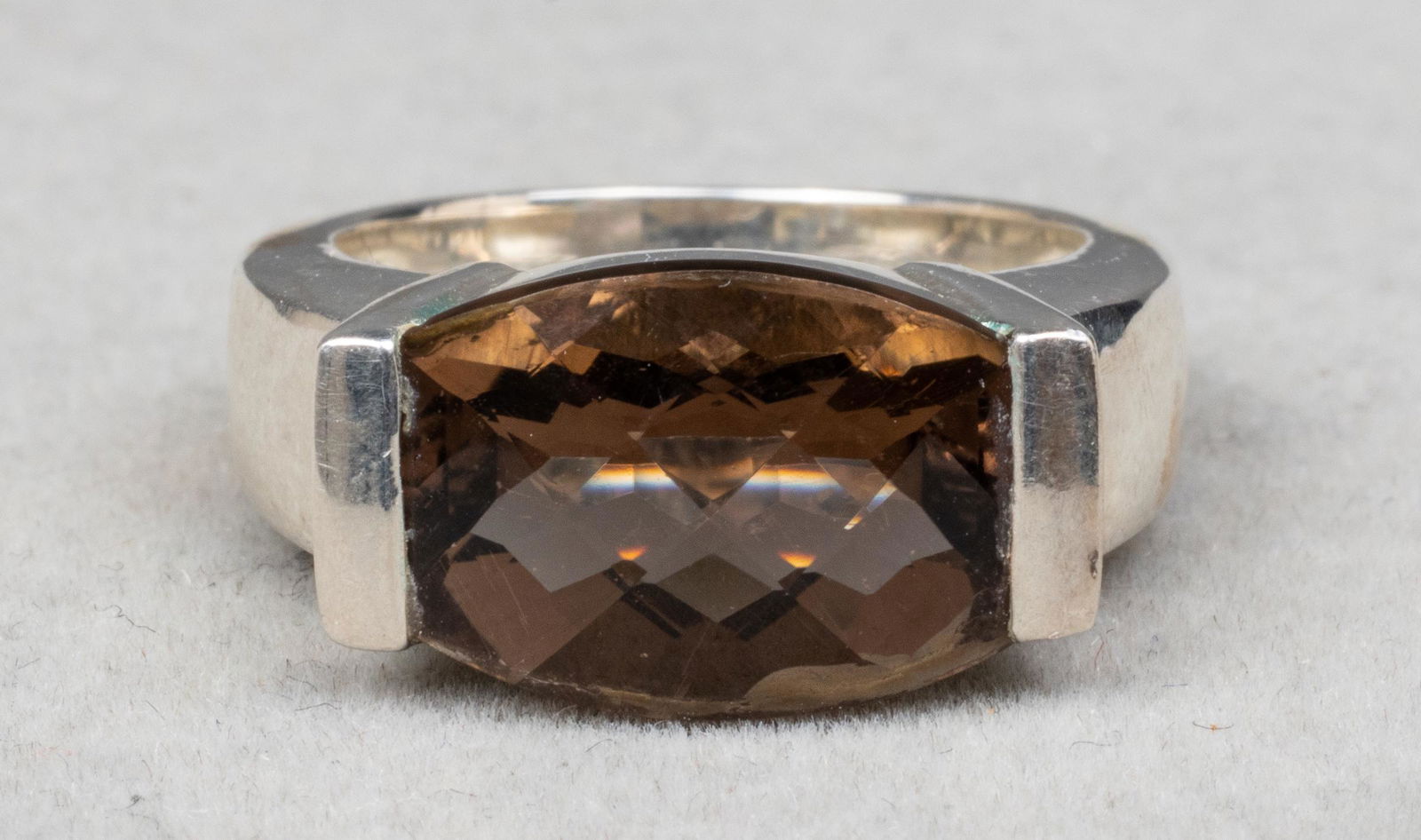 Sterling Silver & Fancy-Cut Smoky Quartz Ring (1 of 4)