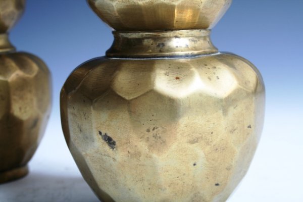 Pair Of Hammered Brass Chinese Vases c 1920 - 2