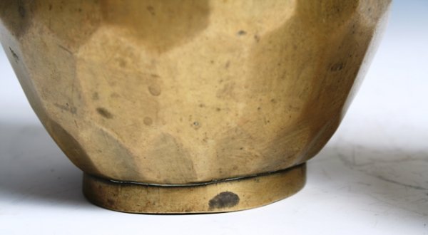 Pair Of Hammered Brass Chinese Vases c 1920 - 4