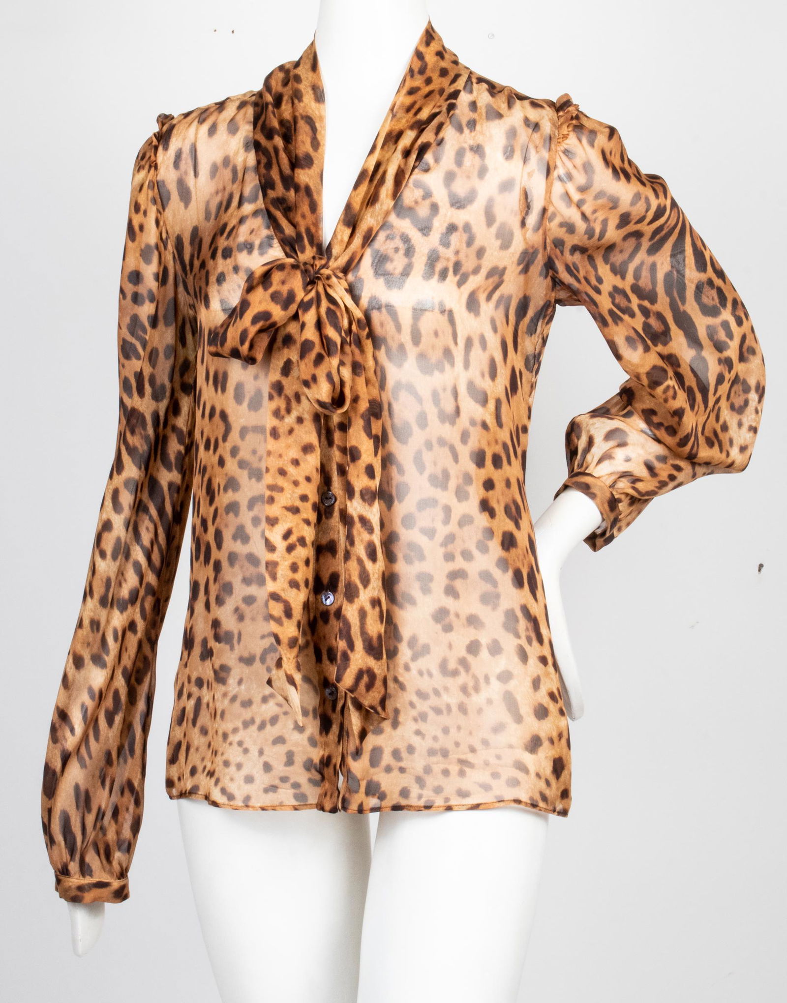 Dolce & Gabbana Leopard Print Silk Blouse (1 of 5)