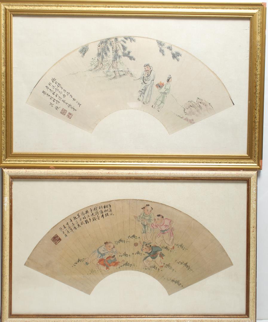 Asian Chinese Hand-Painted Mounted Fans, 2 (1 of 3)