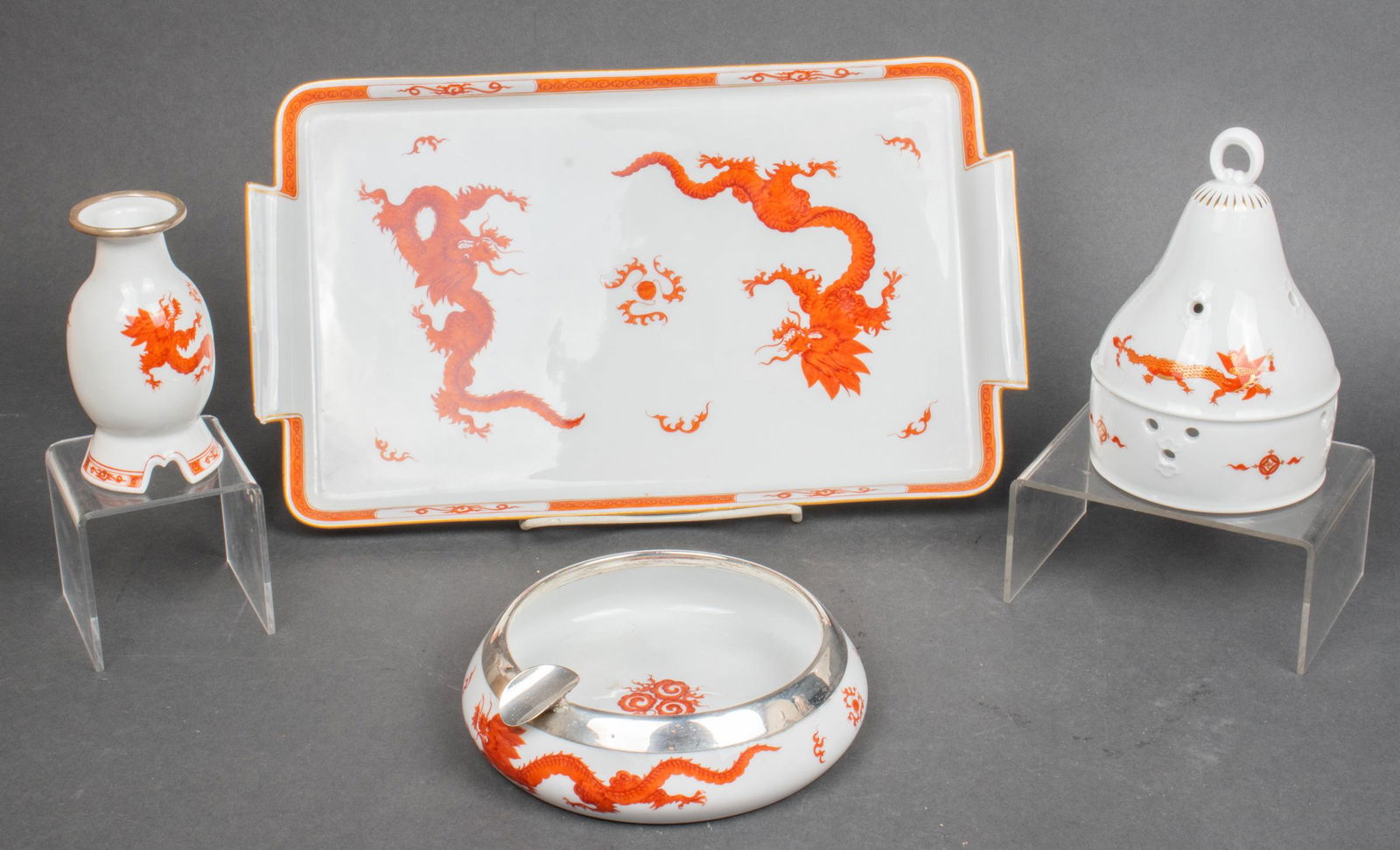 Meissen Ming Dragon Porcelain Table Articles, 3 (1 of 6)