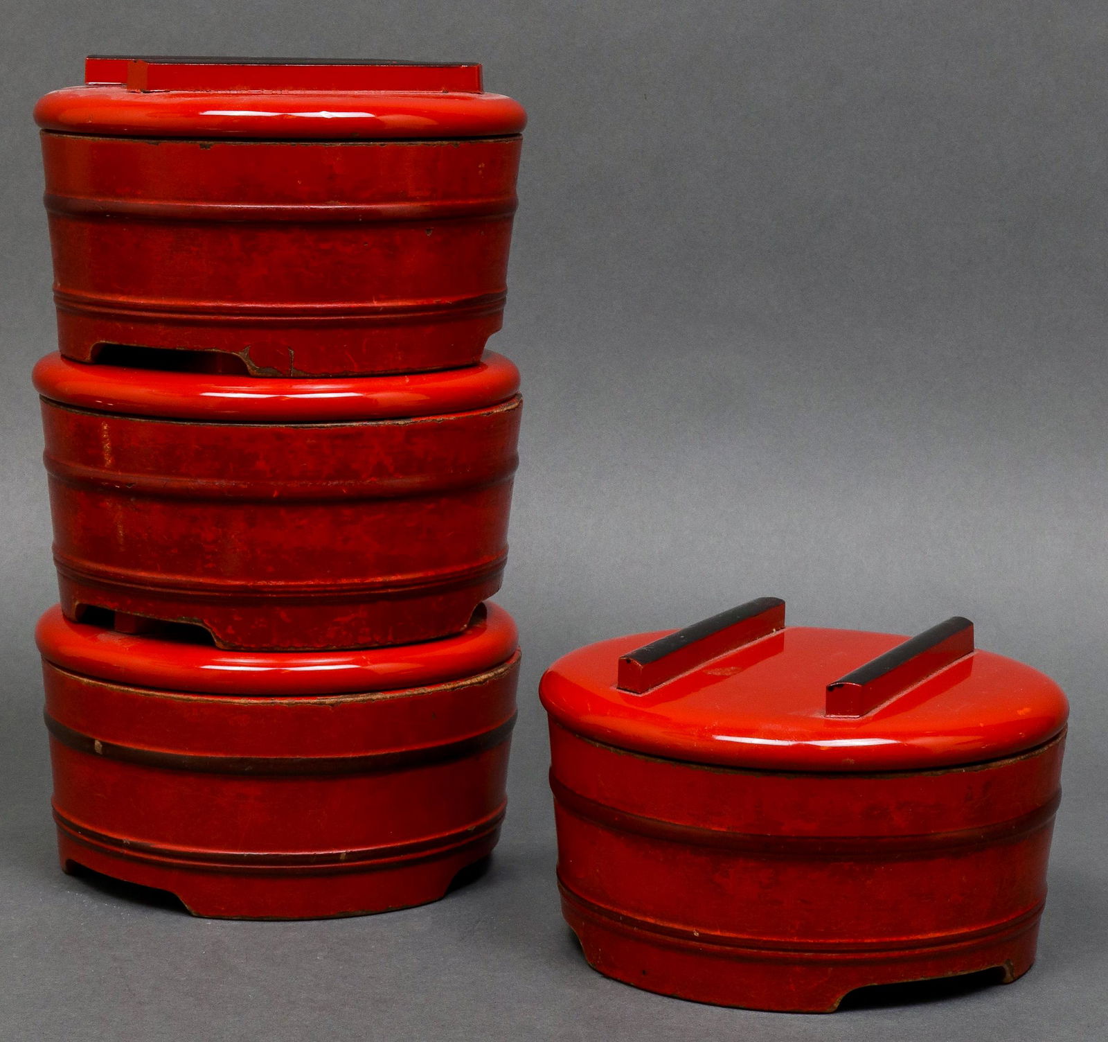 Japanese Kamehachi Stacking Lacquered Boxes, 4 (1 of 8)