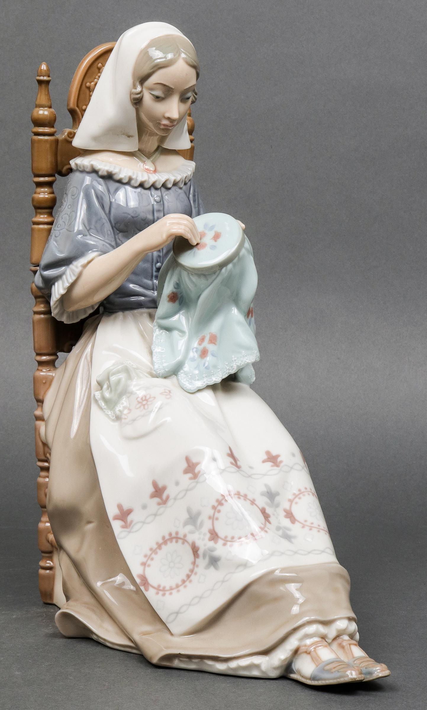 Lladro "Embroiderer" Porcelain Figure #4865 (1 of 11)
