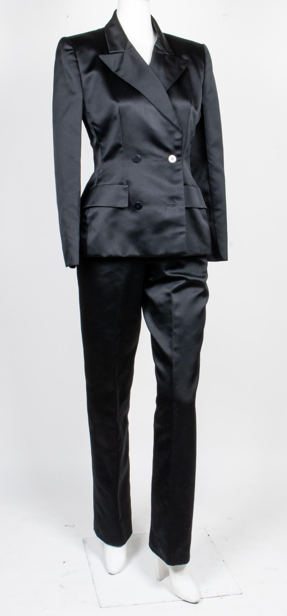 Bill Blass Satin Tuxedo Pantsuit (1 of 5)