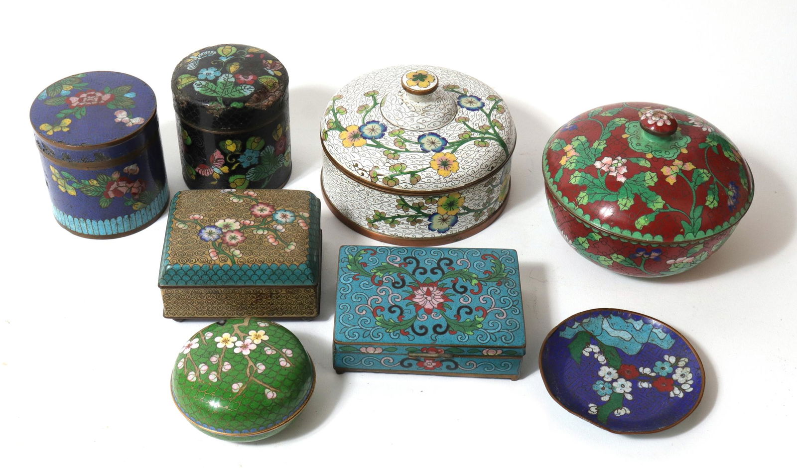 Chinese Cloisonne Enamel Articles, Group of 8 (1 of 1)