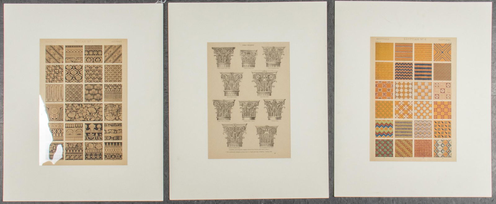Egyptian, Indian, & Roman Design Prints, 3 Pcs. (1 of 4)