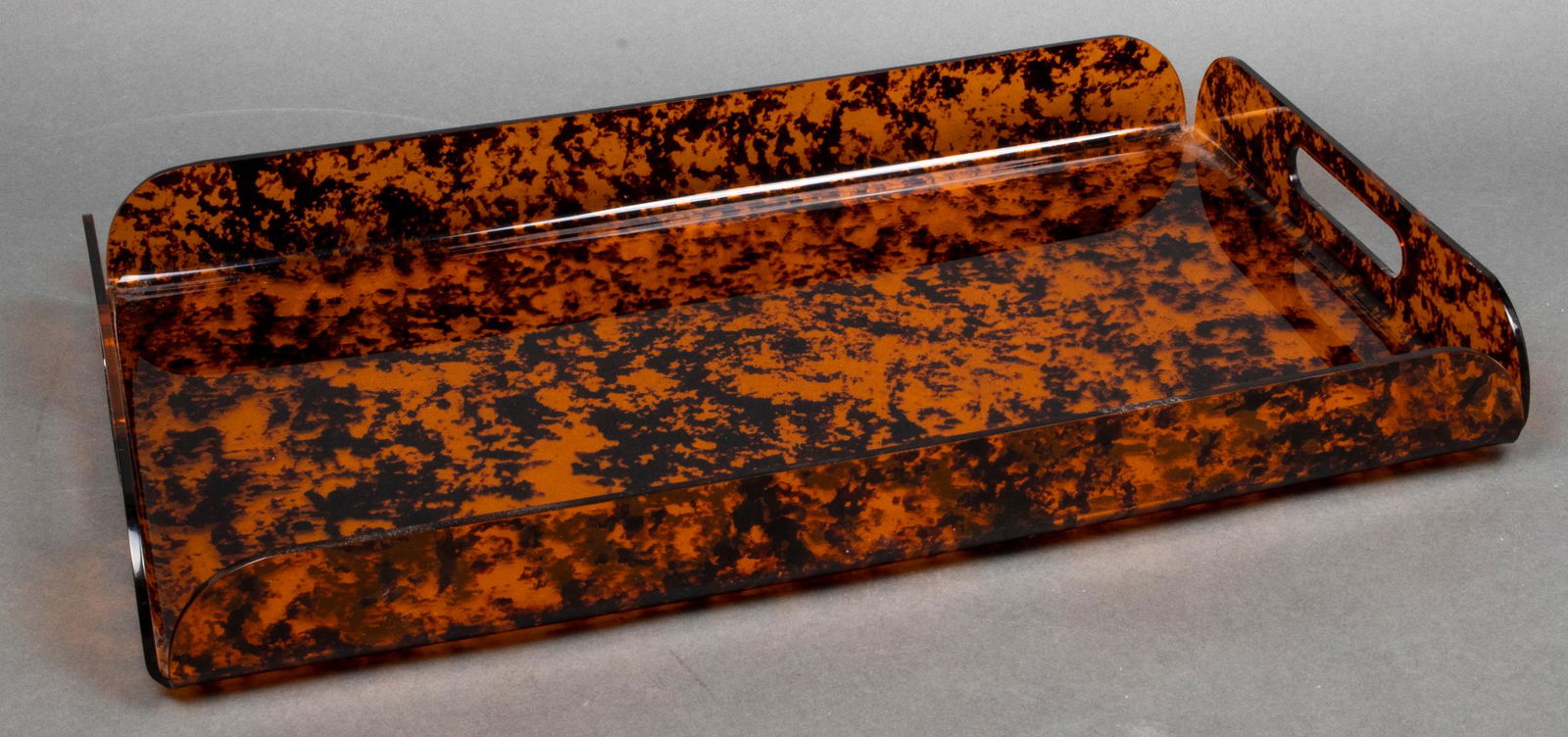 Mid-Century Modern Faux Tortoise Lucite Tray (1 of 3)