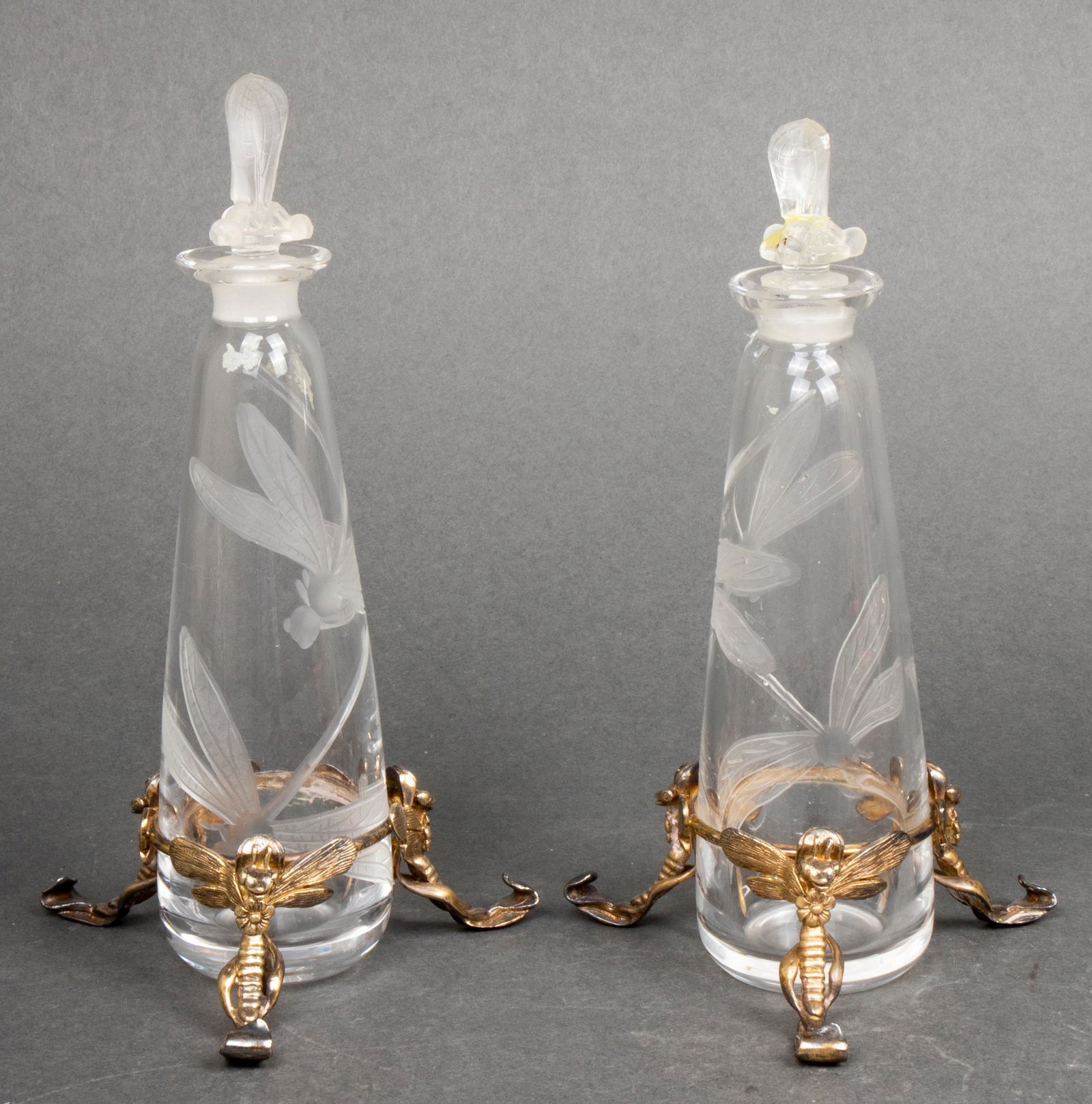 Art Nouveau Style Dragonfly Perfume Bottles, Pr (1 of 5)