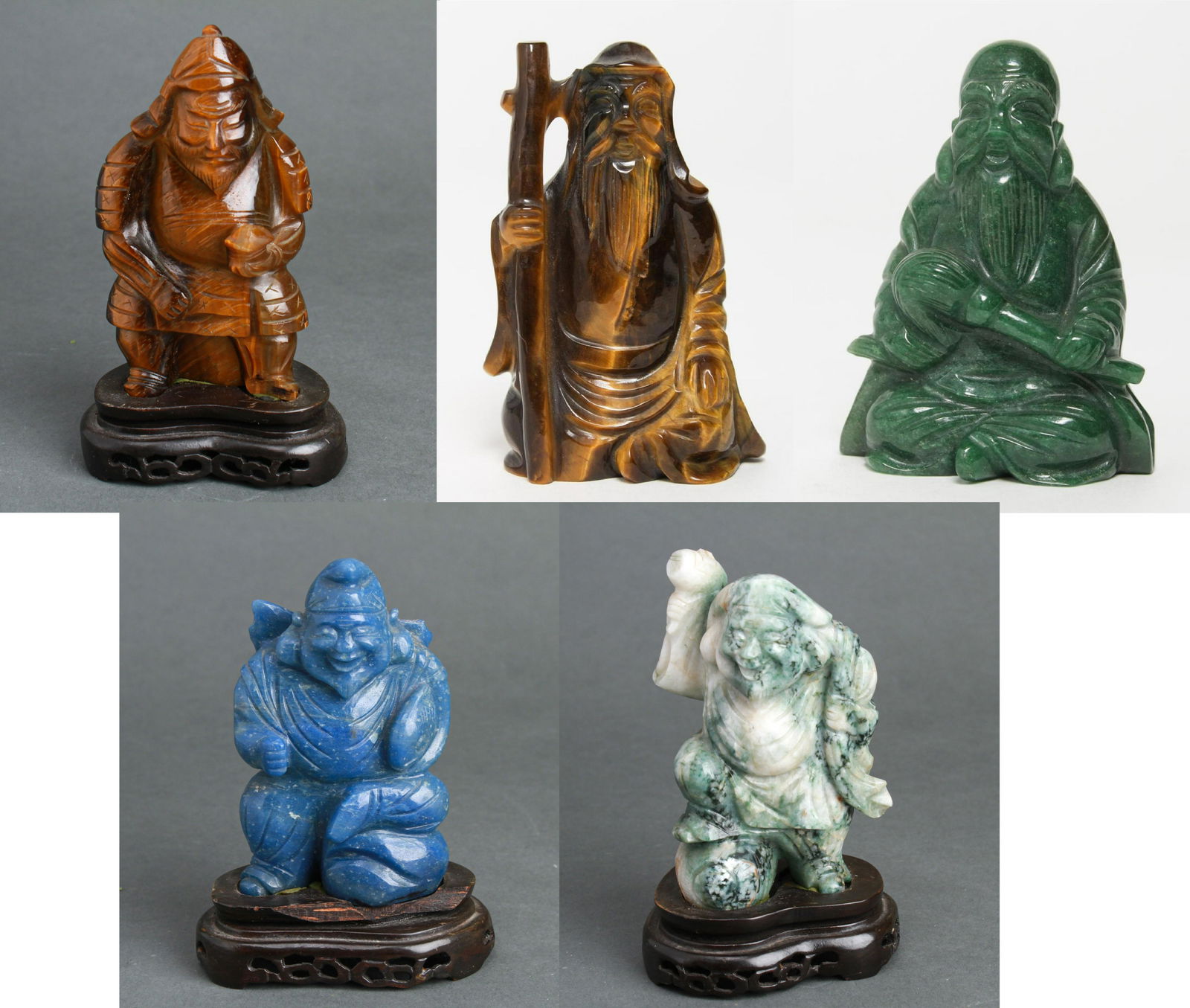 Chinese Carved Hardstone Figures, 5 (1 of 14)