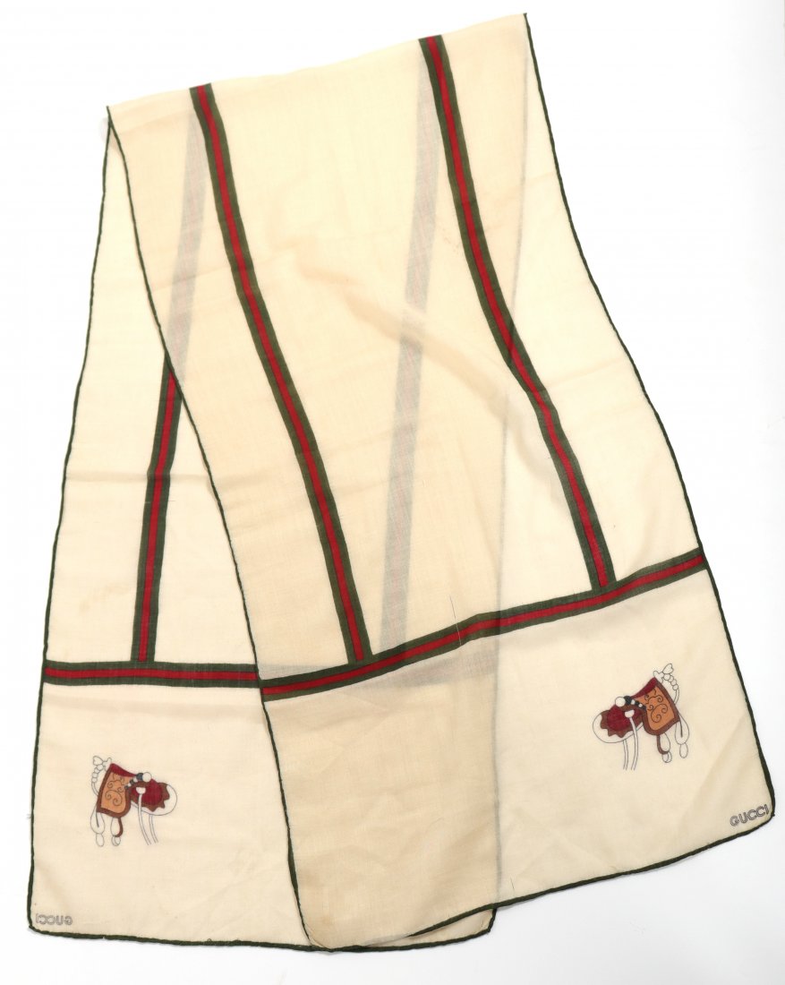 Gucci "Saddle" Silk Blend Scarf (1 of 5)