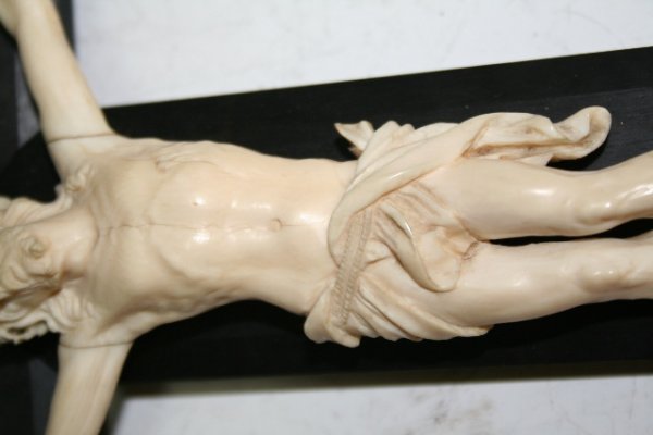 19th-C Austrian Crucifix w/Ivory Corpus Christi - 2