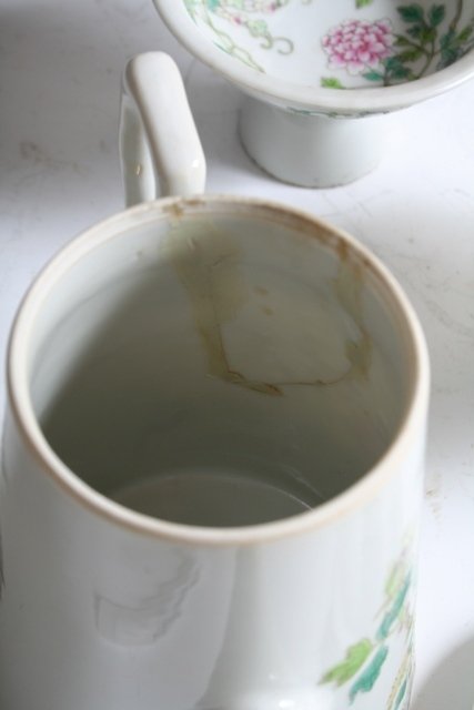 Chinese Guang Xu Teapot & 4 Stem Cups - 10