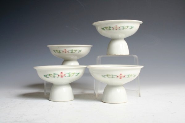 Chinese Guang Xu Teapot & 4 Stem Cups - 6