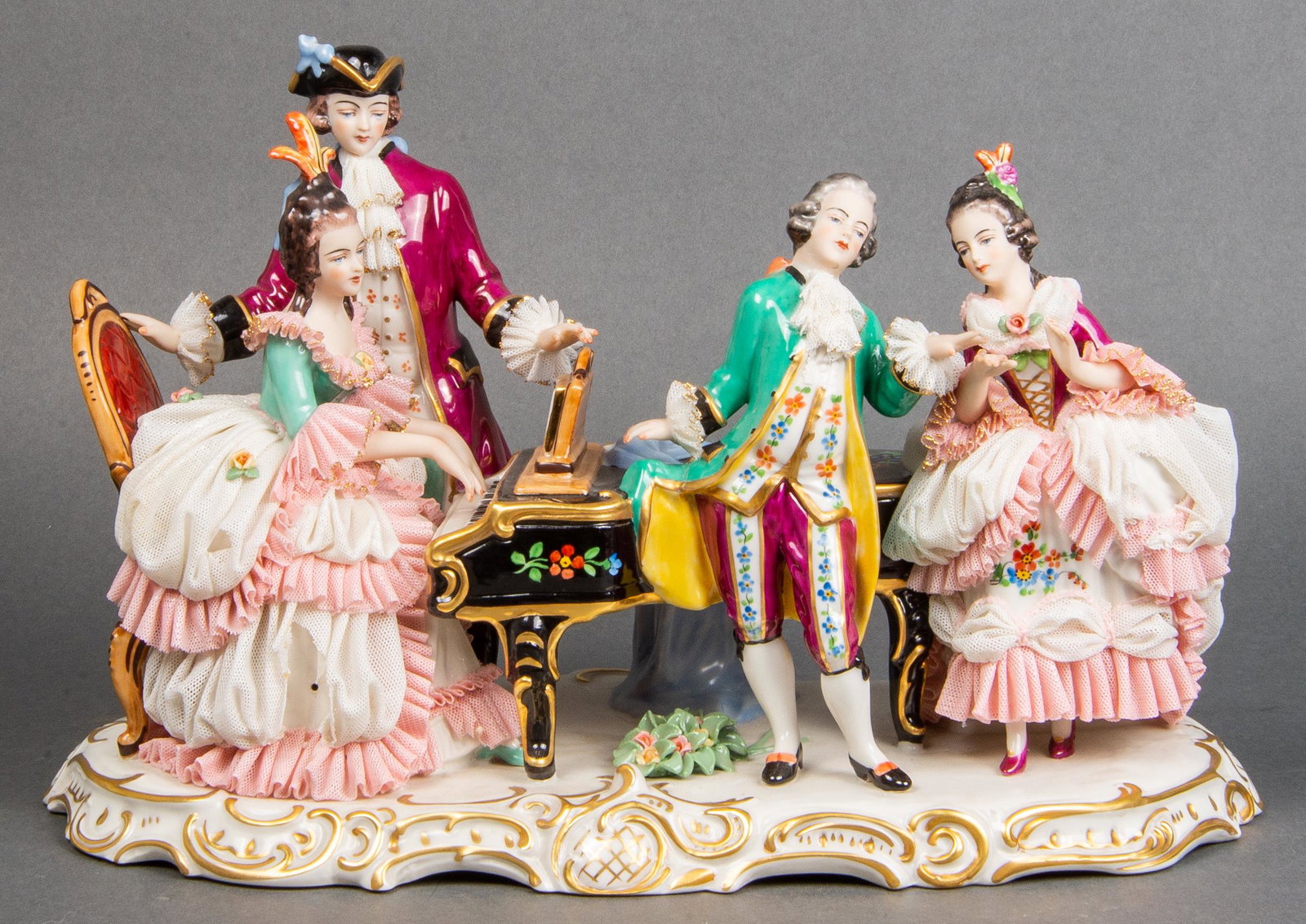 "The Music Hour" German Porcelain Figural Group (1 of 11)