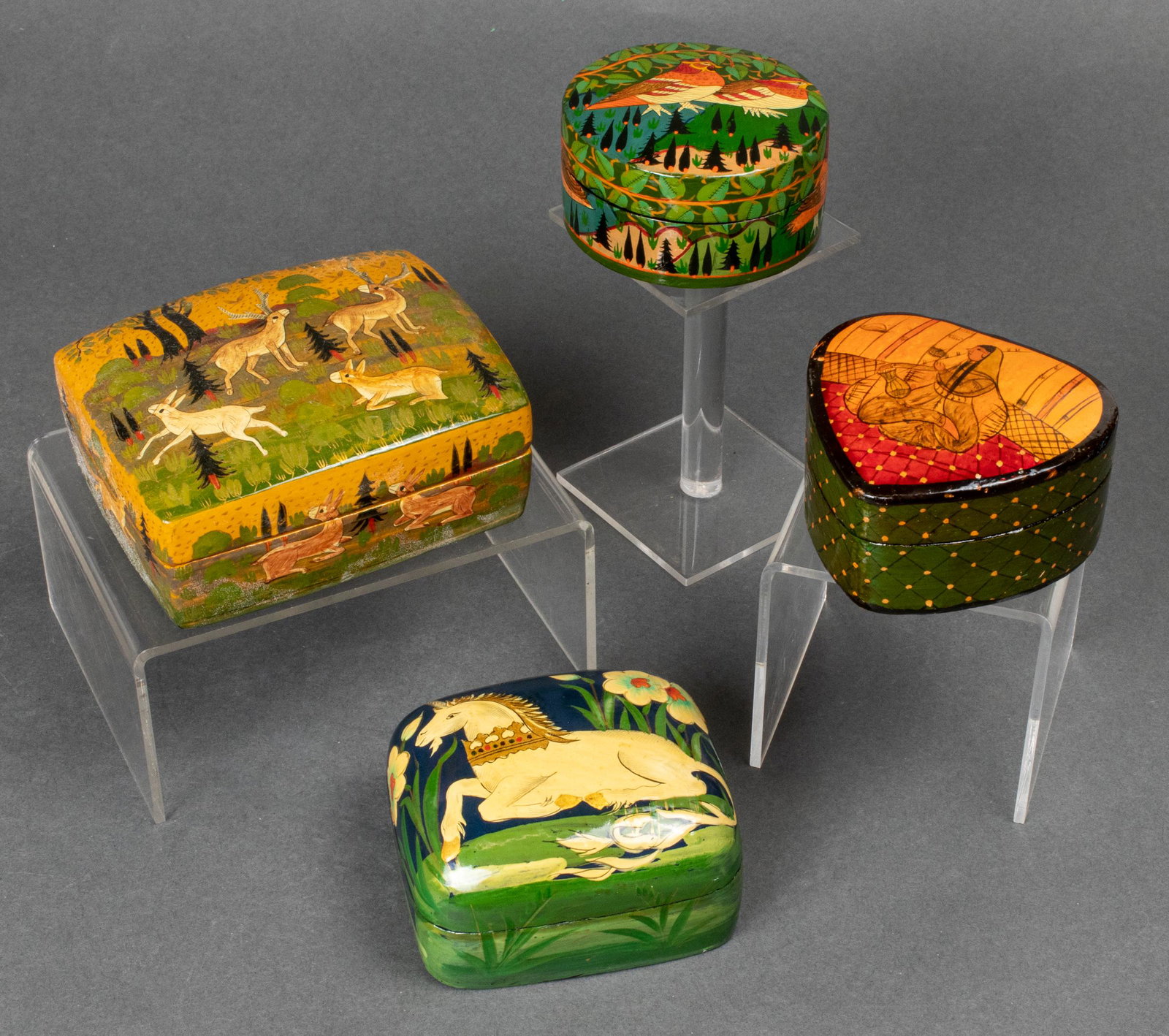 Kashmiri Hand Painted Lacquered Boxes, 4 (1 of 10)