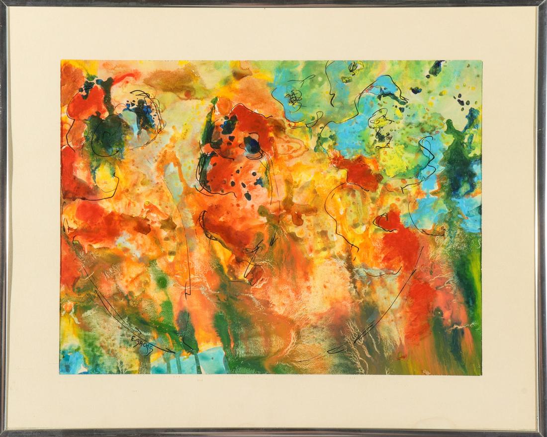 Eva Sachs Mixed Media Abstract Drawing (1 of 4)