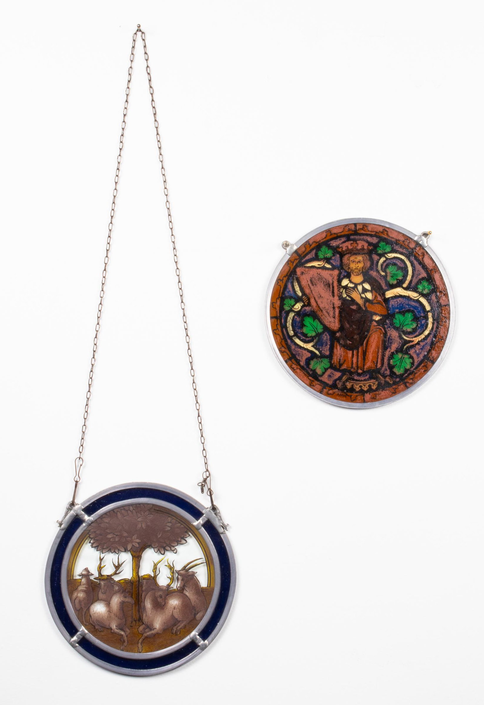 Reverse Painted "Stained Glass" Roundels, 2 (1 of 6)