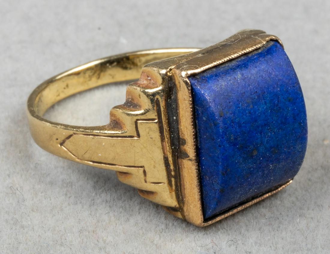 Art Deco 14K Yellow Gold & Lapis Lazuli Ring (1 of 4)