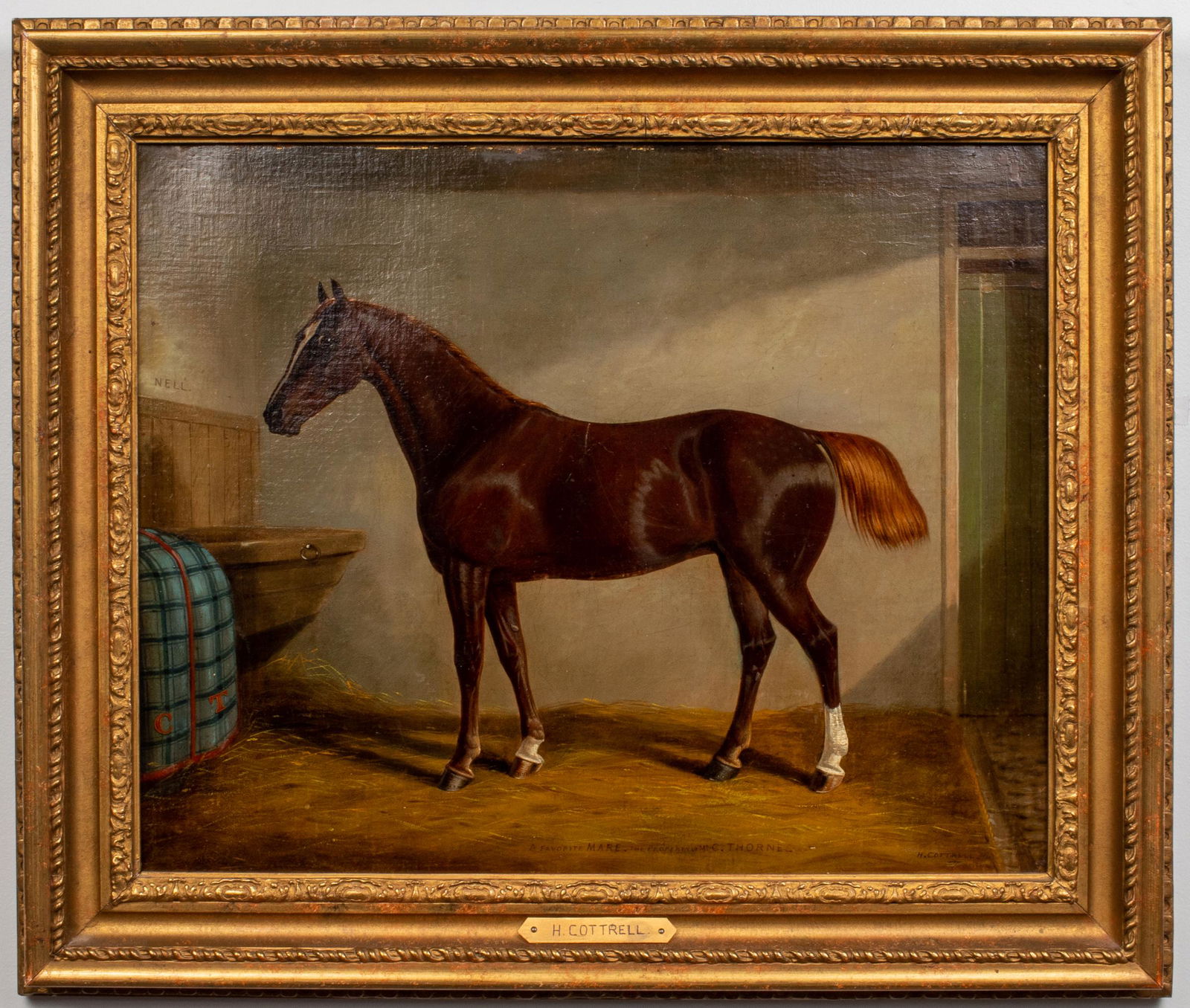 H. Cottrell Equestrian Portrait Oil on Canvas (1 of 5)