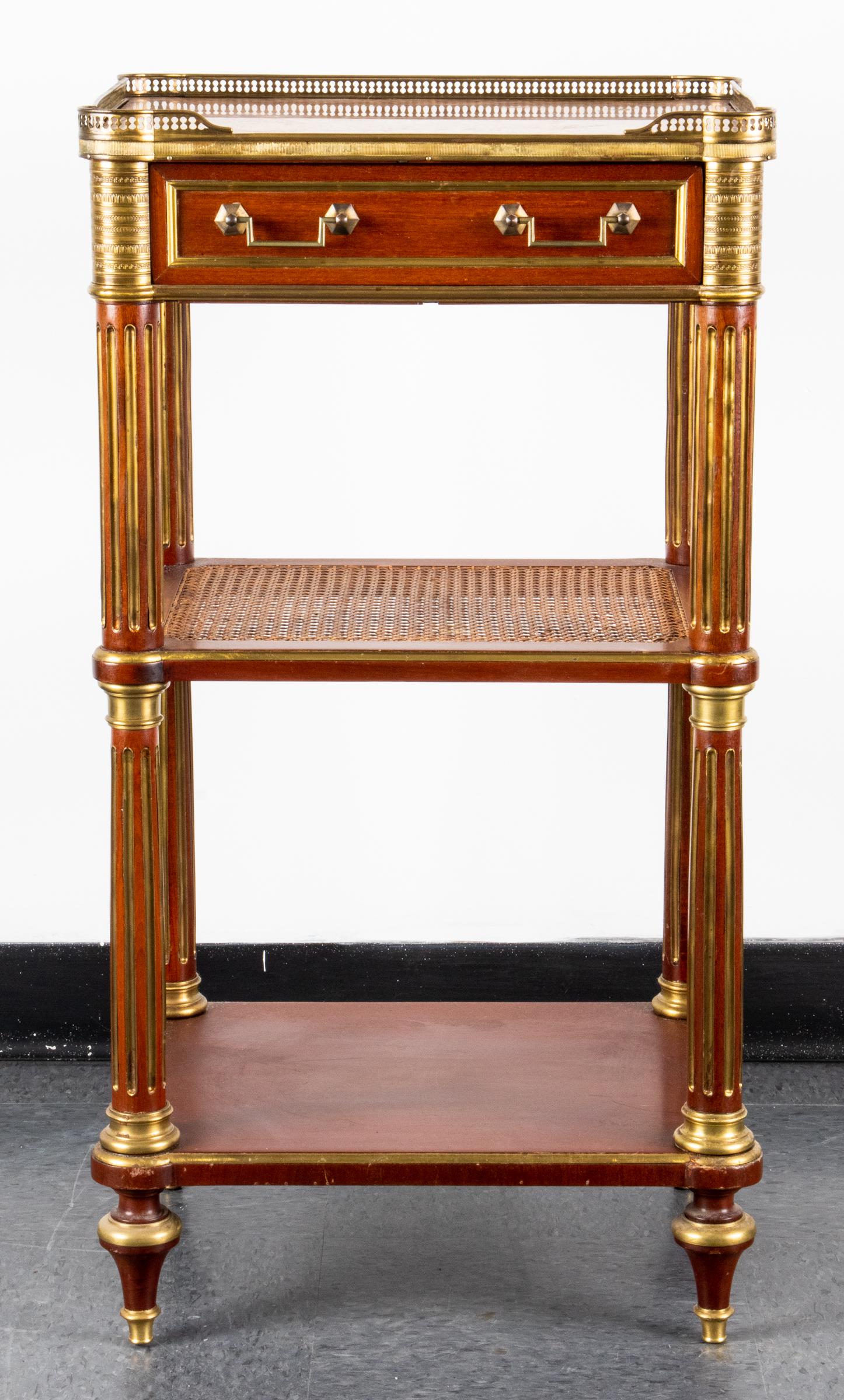 Neoclassical Style Brass Mounted 3-Tier End Table (1 of 9)