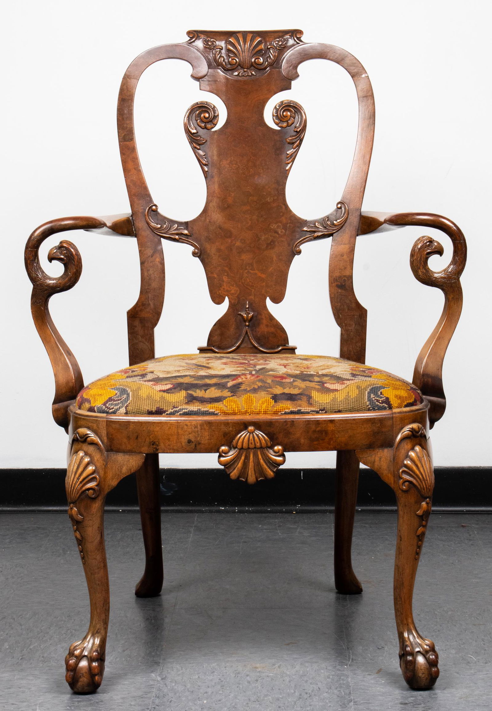 Chippendale Style Carved Eagle Armchair, Antique (1 of 10)