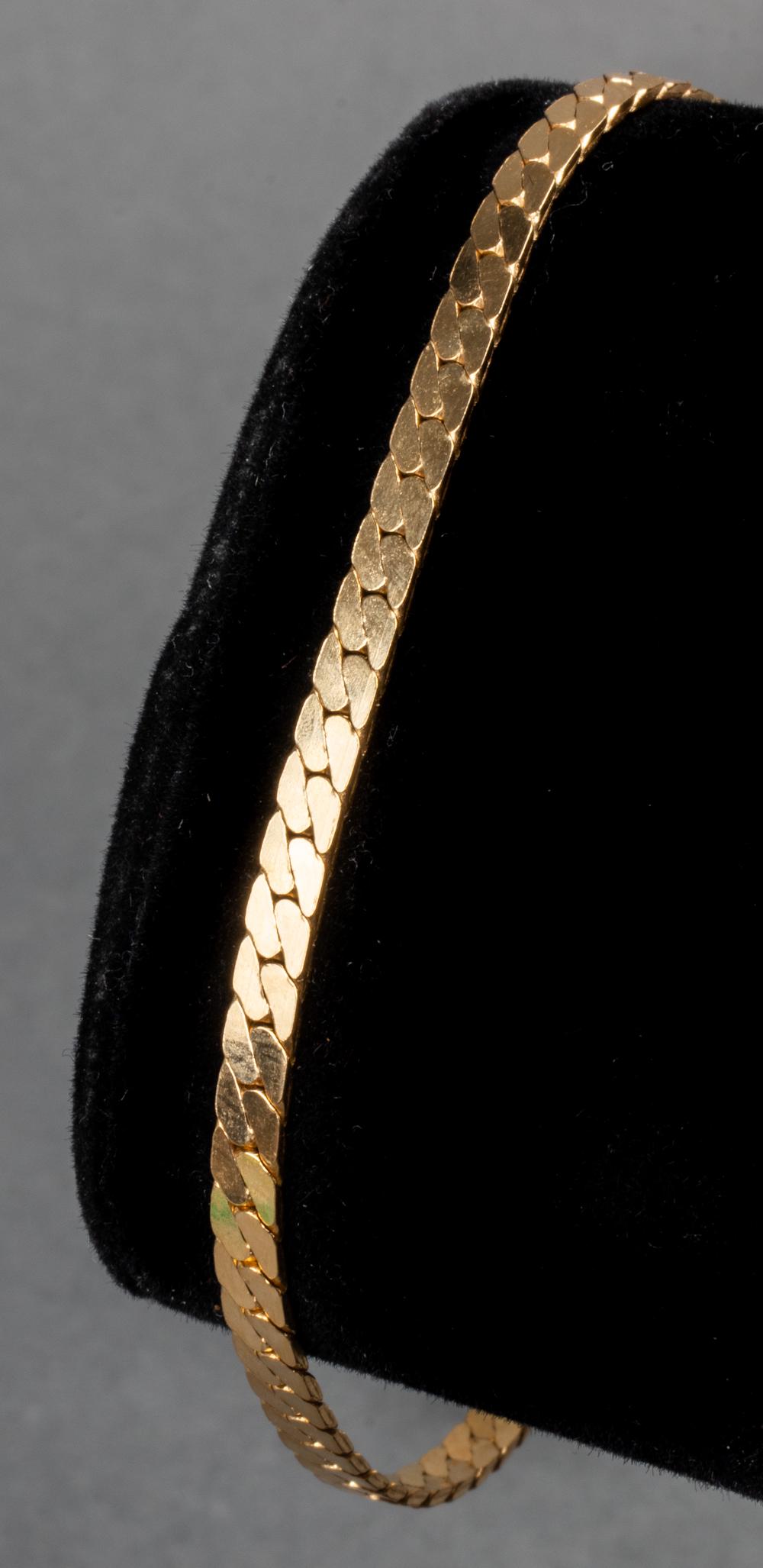 Italian 14K Yellow Gold Herringbone Bracelet (1 of 6)