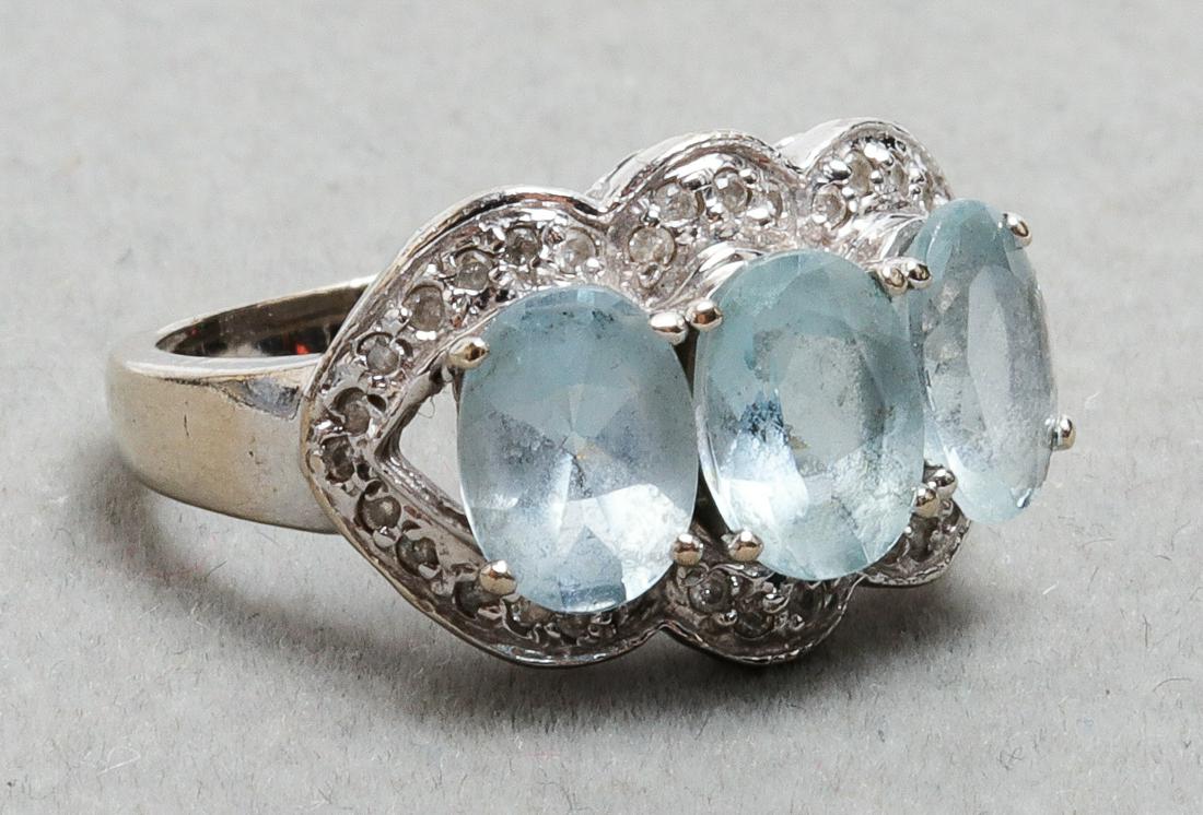 Vintage 14K White Gold Aquamarine & Diamond Ring (1 of 5)