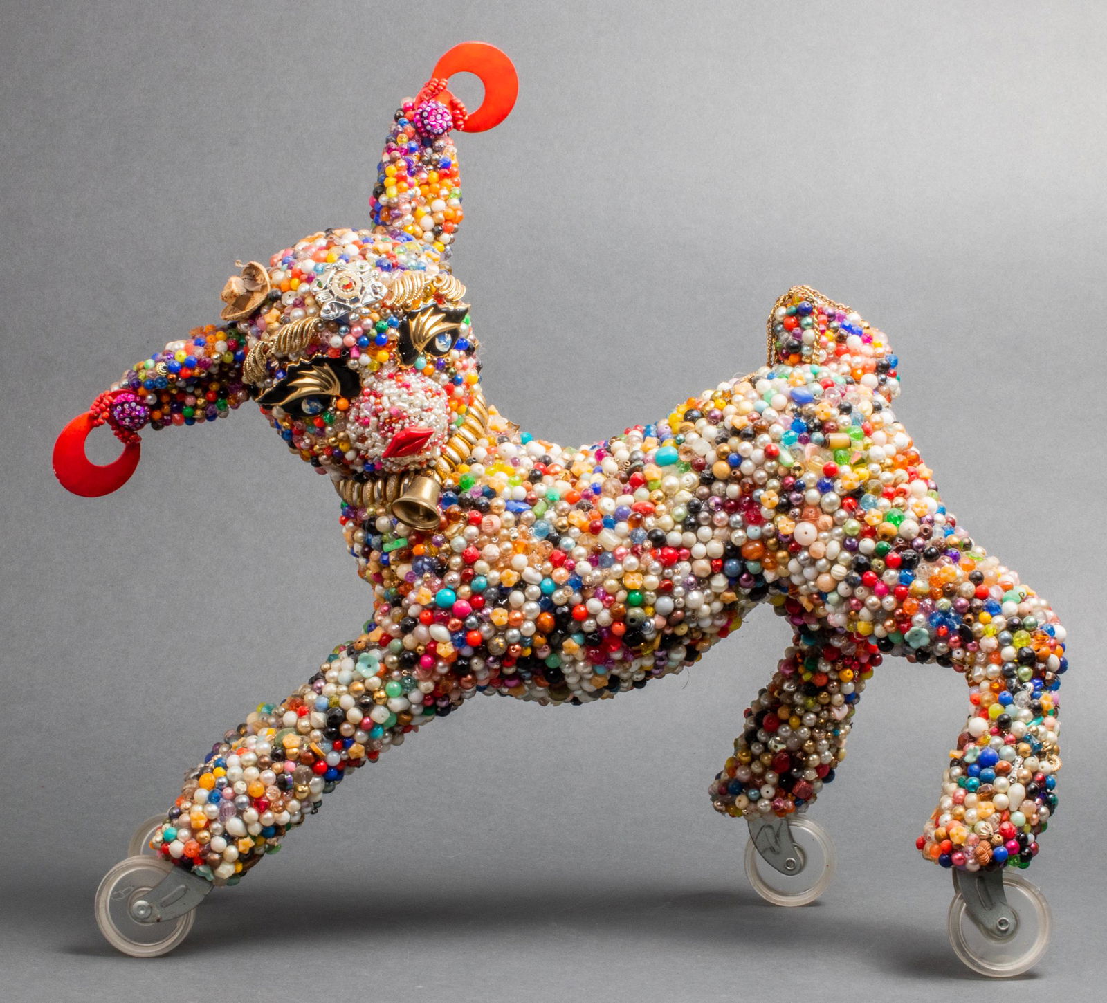 Whimsical Beaded Lamb Folk Art Sculpture (1 of 13)