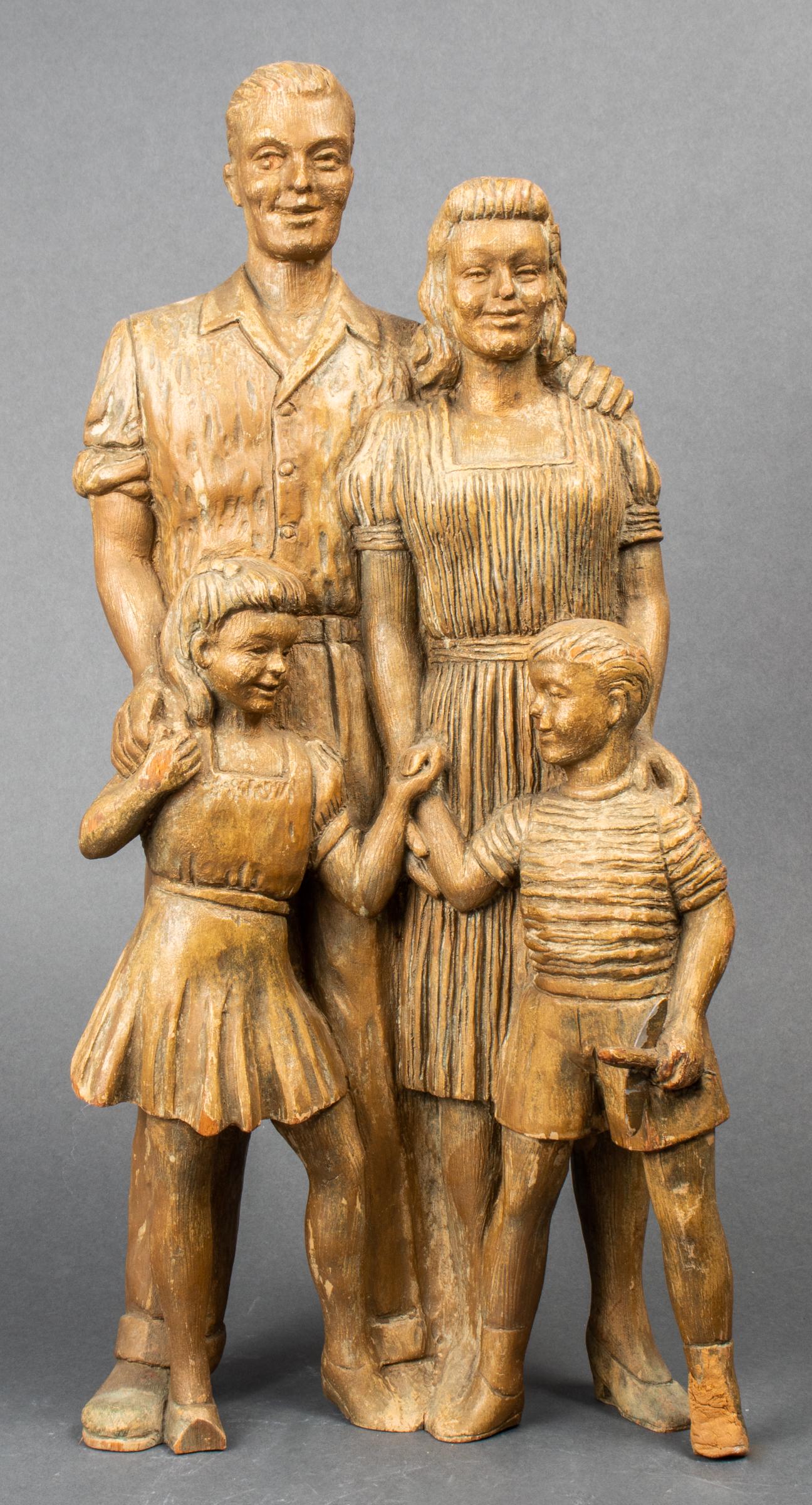 Maurice Glickman Family Portrait Wood Sculpture (1 of 10)