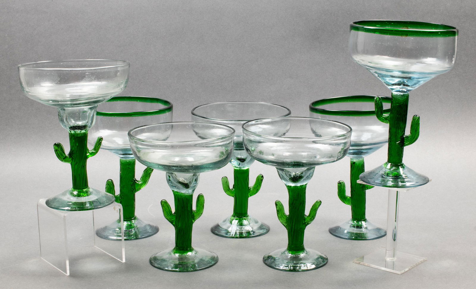 Hand-Blown Cactus Stem Margarita Glasses, 7 (1 of 8)