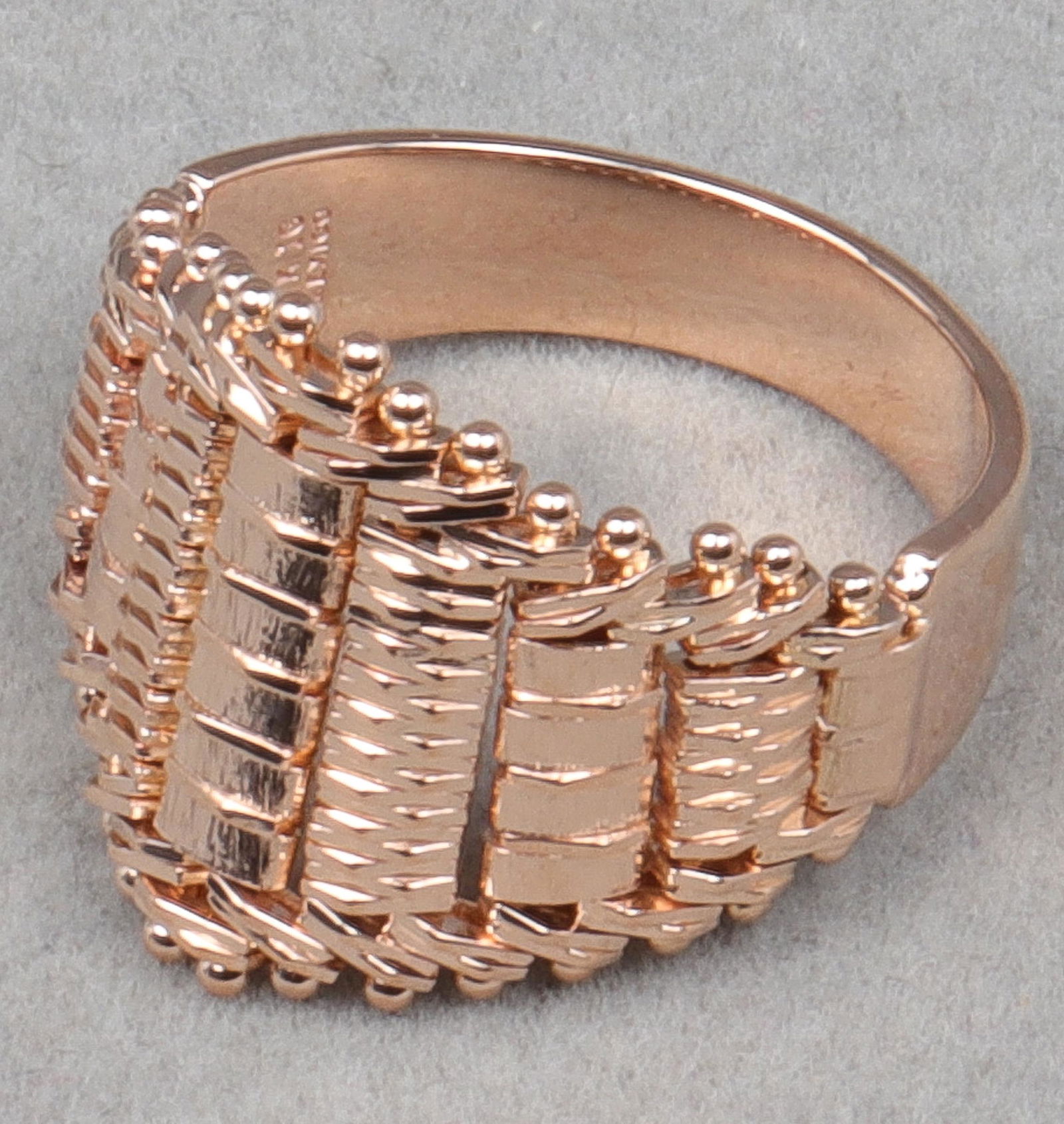 Imperial Gold Designer 14K Rose Gold Mesh Ring (1 of 9)
