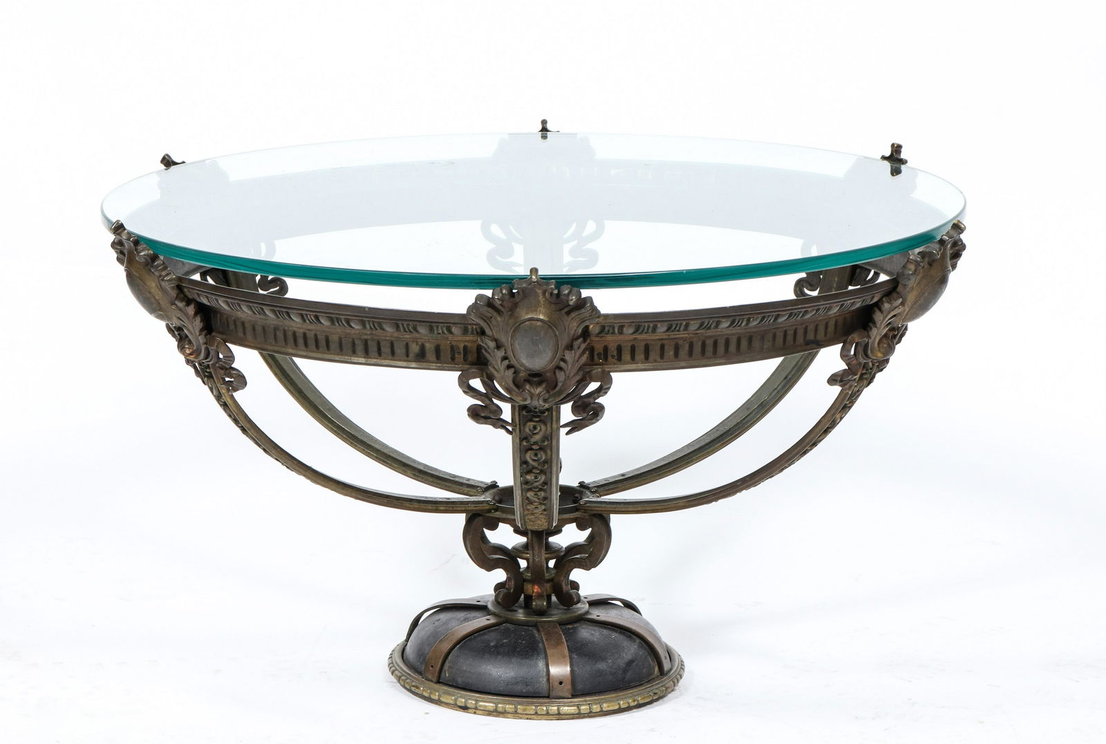 Baroque Manner Mixed Metal and Glass Low Table (1 of 4)