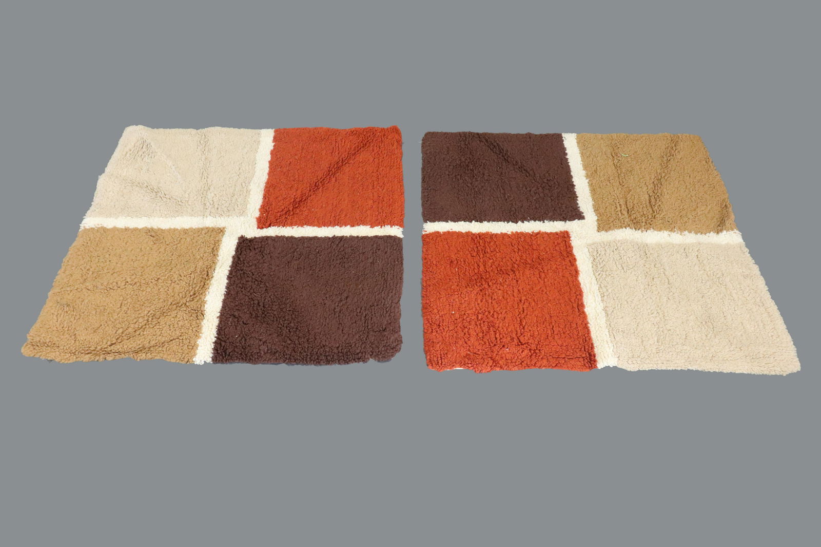 Modern Neutrals Square Shag Rugs, Pair, 3' 2" (1 of 3)