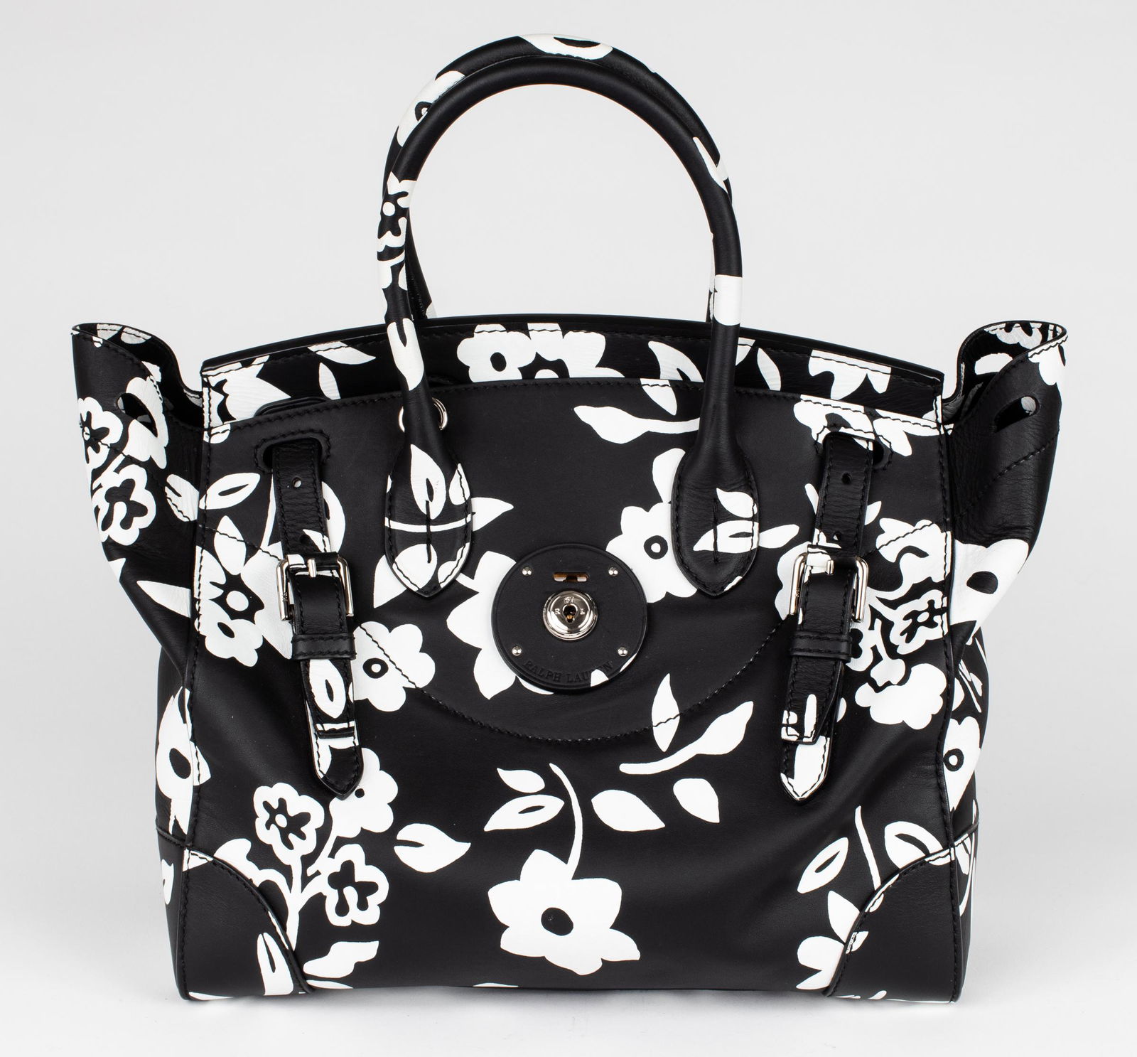 Ralph Lauren Black & White Floral Ricky 33 Handbag (1 of 16)