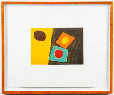 John McLean Abstract Aquatint & Chine Colle: John Talbert McLean (British, 1939-2019) aquatint and chine colle, signed in pencil lower right, edition 8 / 27, abstract modern composition. Image: 9.25" H x 6.5" W; sheet: 14" H x 17.25" W; frame: 1