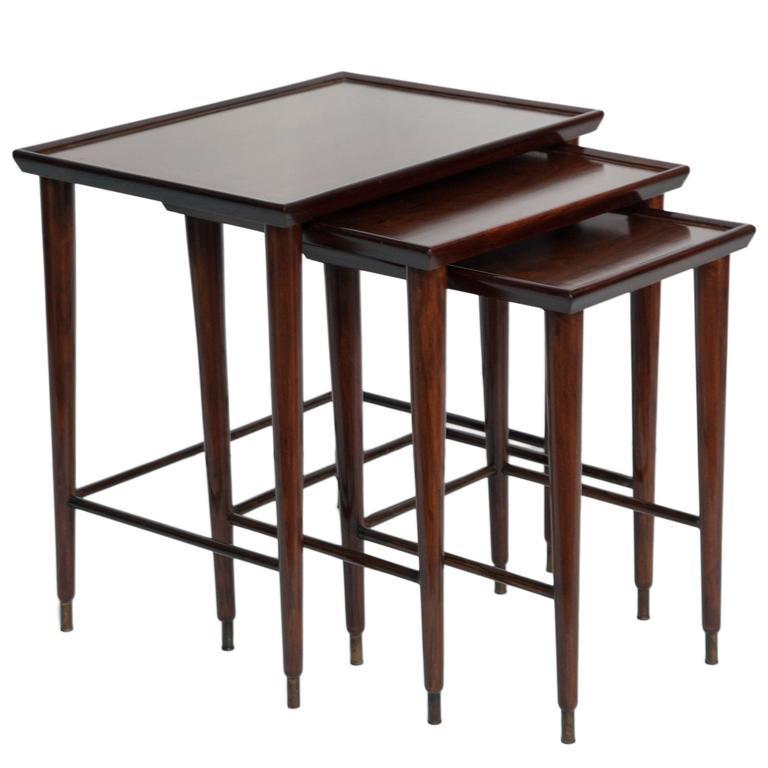 Brazilian Modern Jacaranda Wood Nesting Tables, 3 (1 of 2)