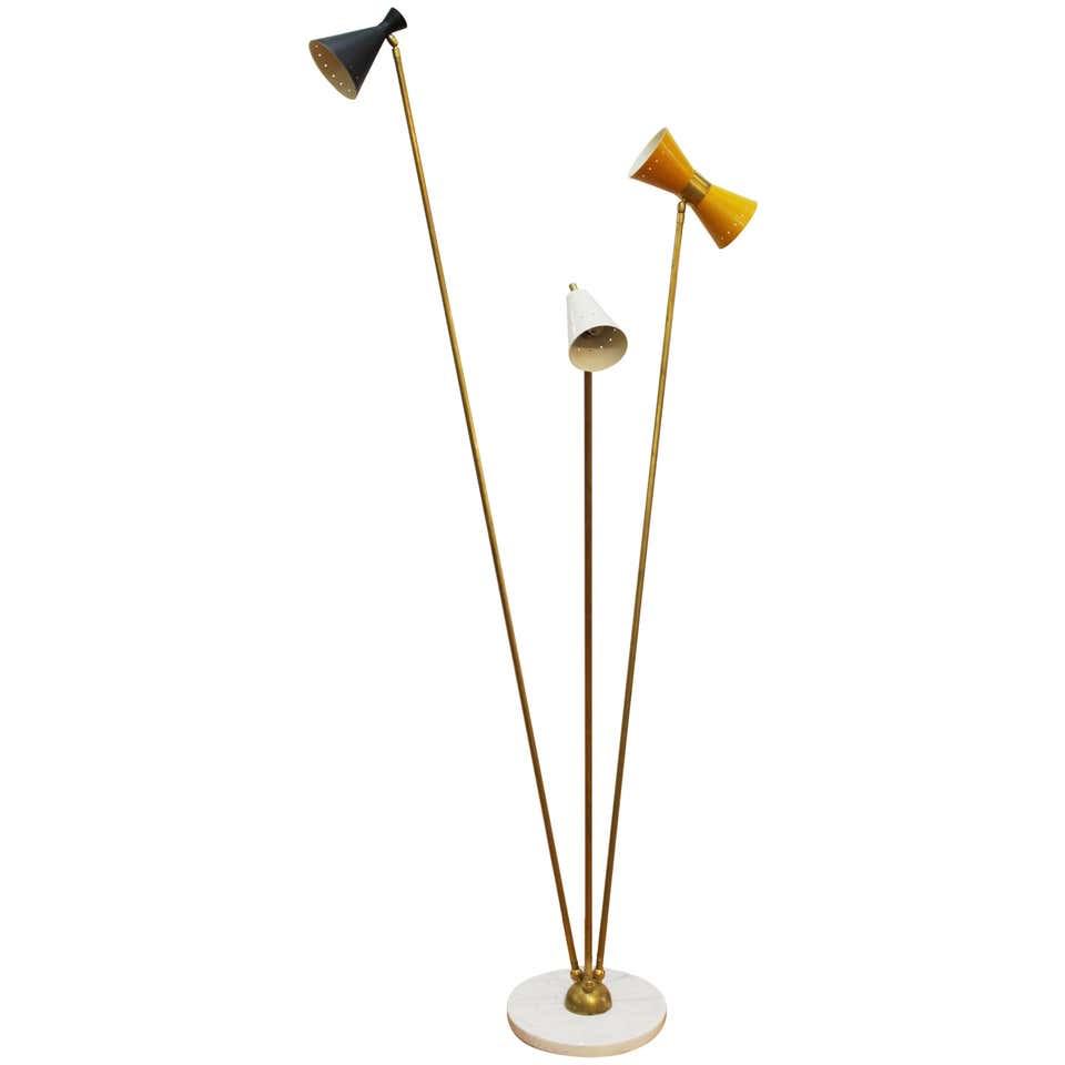 Italian Stilnovo Style Floor Lamp with Marble Base (1 of 8)