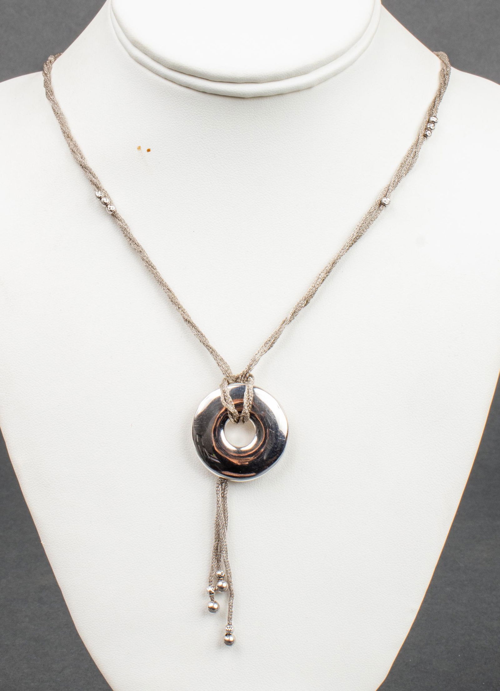 Italian 14K White Gold Diamond-Cut Mesh Necklace (1 of 9)