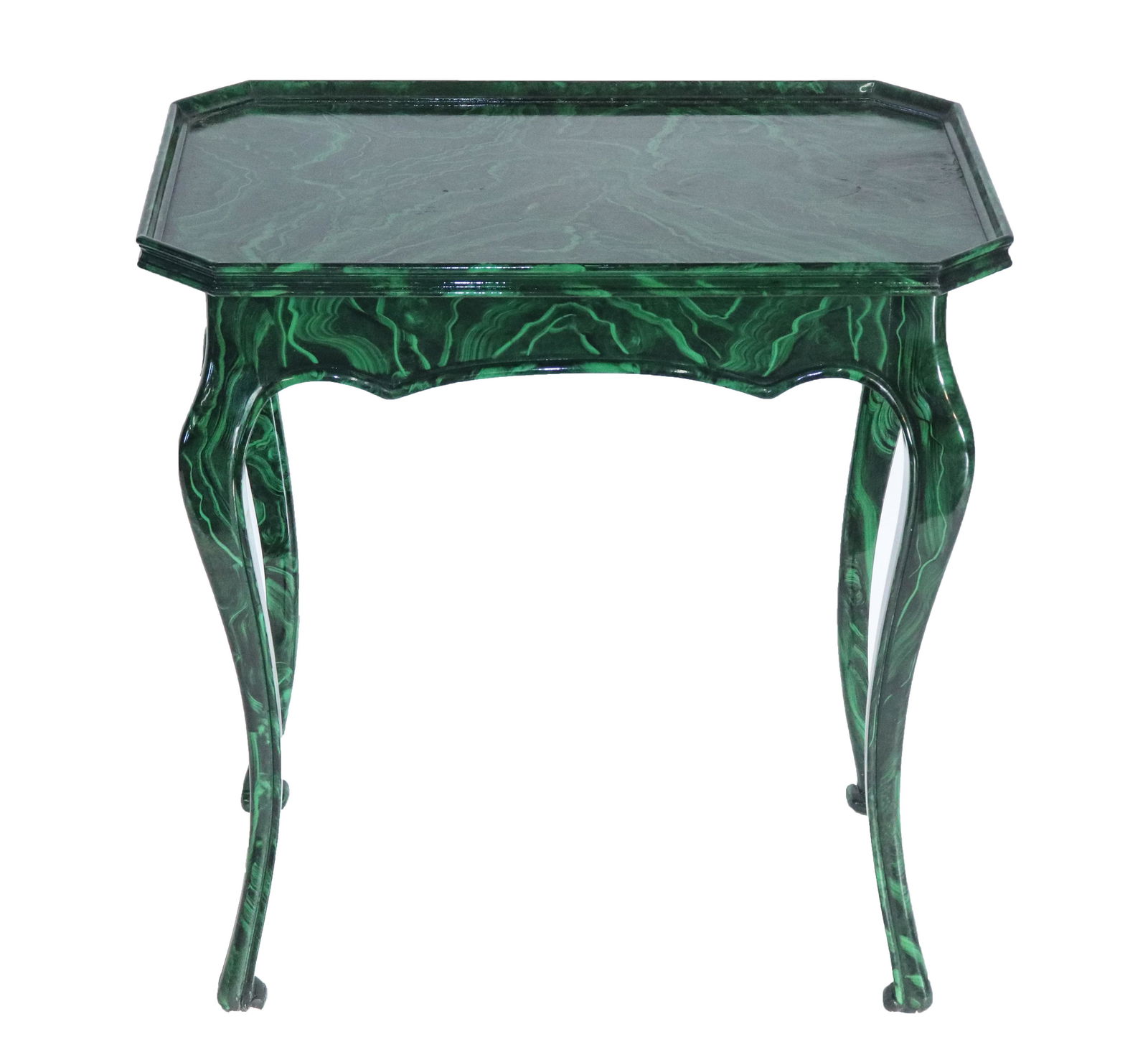 Tony Duquette Manner Painted Faux Malachite Table (1 of 3)