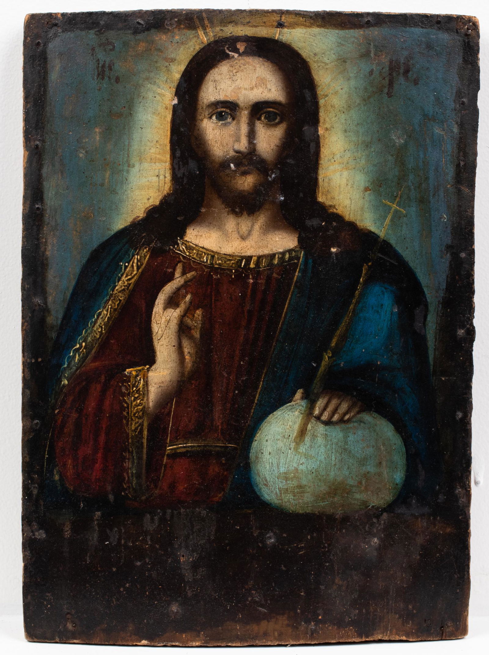 Russian Orthodox Polychrome Icon Panel (1 of 12)