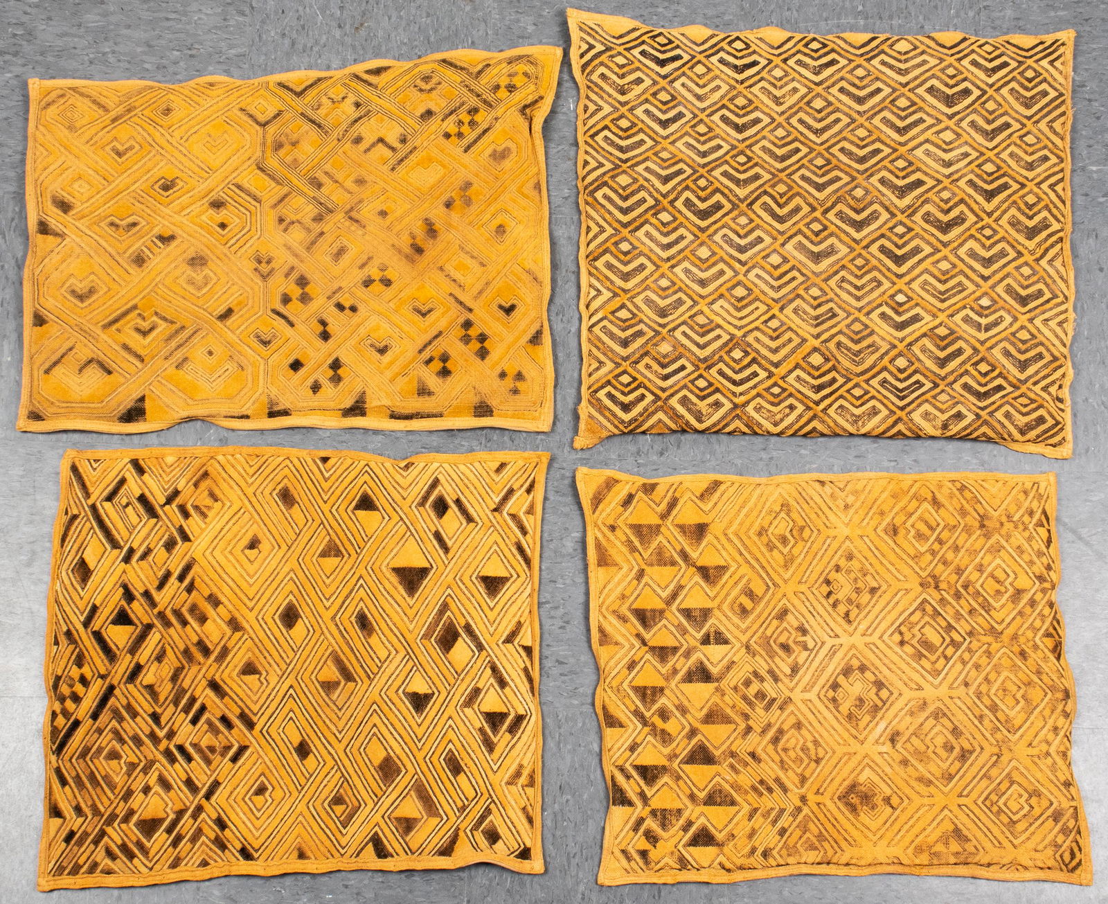 African Kuba Raffia Cloth & Suede Mats, Congo, 4 (1 of 8)