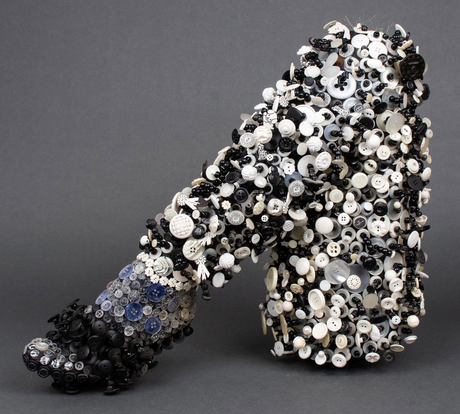 Outsider / Folk Art Button Sculpture Of A Leg (1 of 11)