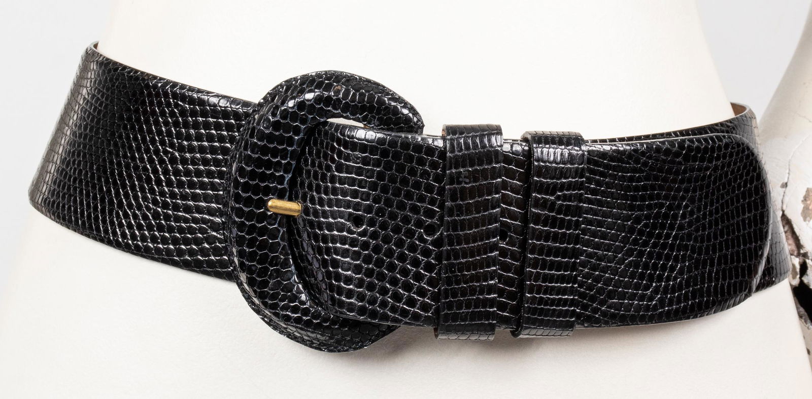 Donna Karan Patent Lizard Leather Belt (1 of 5)