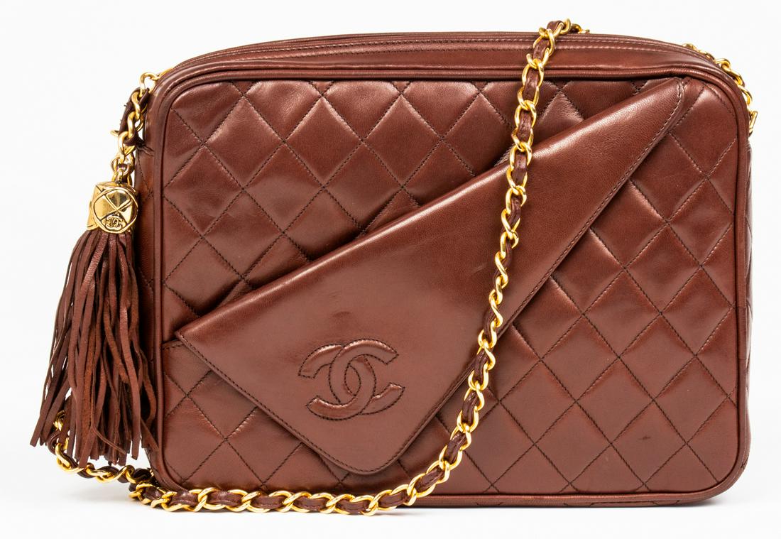 Chanel Brown Quilted Leather Camera Handbag (1 of 9)