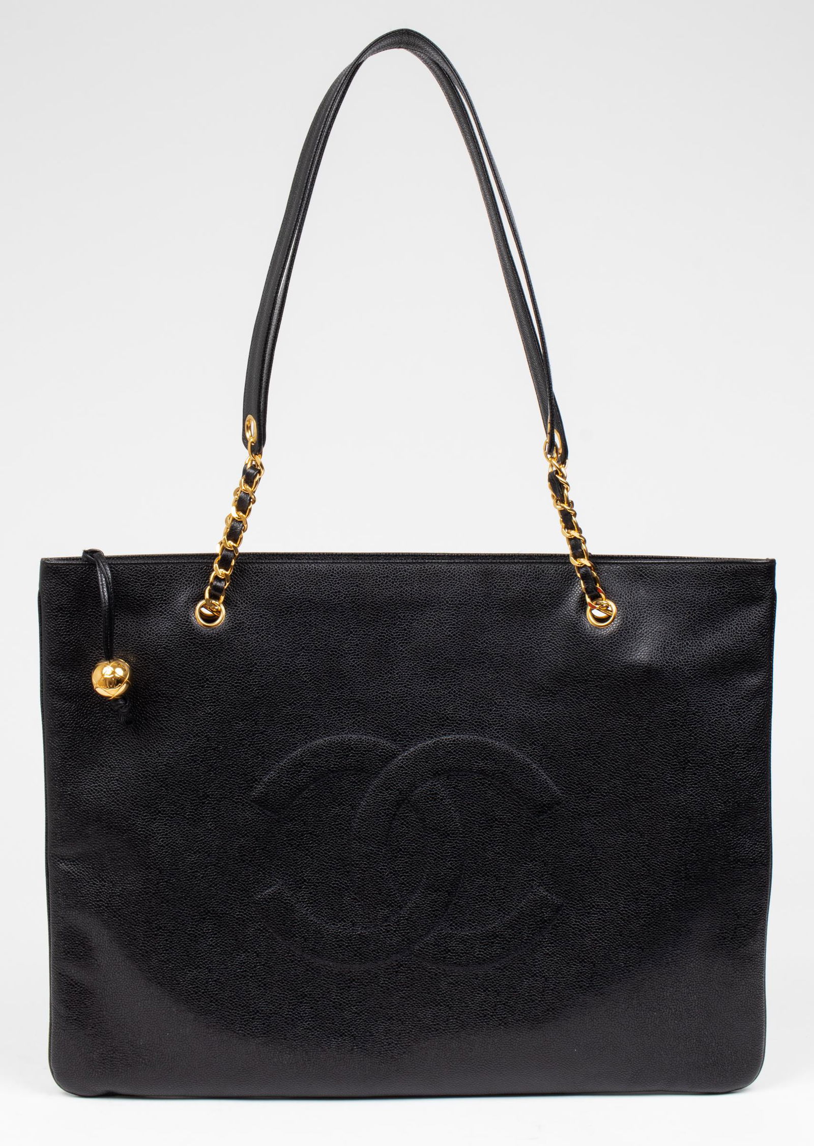 Chanel Black Leather Jumbo Shopping Tote Bag (1 of 13)